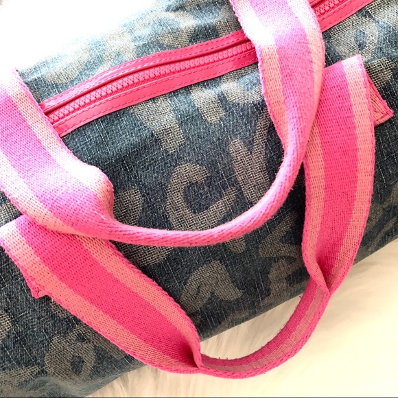 RARE Victoria’s Secret Canvas Denim Duffle Bag - Picture 8 of 8